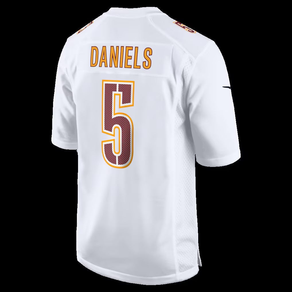 Leino W.Commanders #5 Jayden Daniels Tundra White Puhics Fashion Jersey
