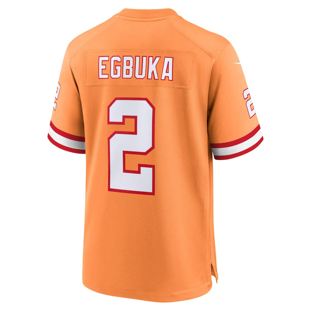 Leino TB.Buccaneers #2 Emeka Egbuka Orange  Creamsicle Alternate 2 50th Season Game Jersey