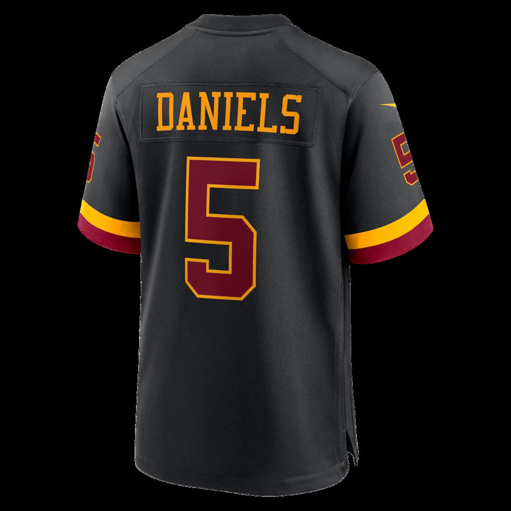 Leino W.Commanders #5 Jayden Daniels Black Puhics Hail Raiser Alternate Game Jersey