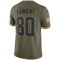 Leino S.Seahawks #80 Steve Largent Salute To Service Retired Player Limited Jersey - Olive