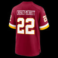 Leino W.Commanders #22 Jacory Croskey-Merritt Burgundy Puhics Game Jersey