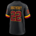 Leino W.Commanders #22 Jacory Croskey-Merritt Black Puhics Hail Raiser Alternate Game Jersey