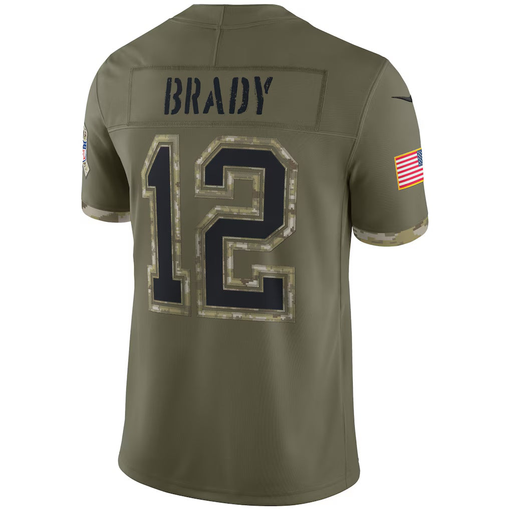 Leino TB.Buccaneers #12 Tom Brady Olive  Salute To Service Limited Jersey