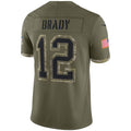 Leino TB.Buccaneers #12 Tom Brady Olive  Salute To Service Limited Jersey