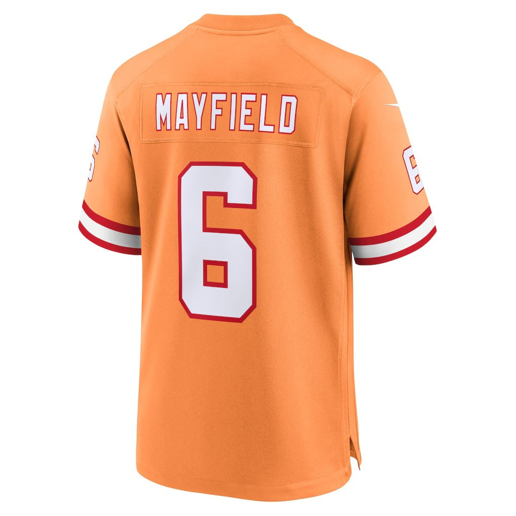 Leino TB.Buccaneers #6 Baker Mayfield Orange  Throwback Game Jersey