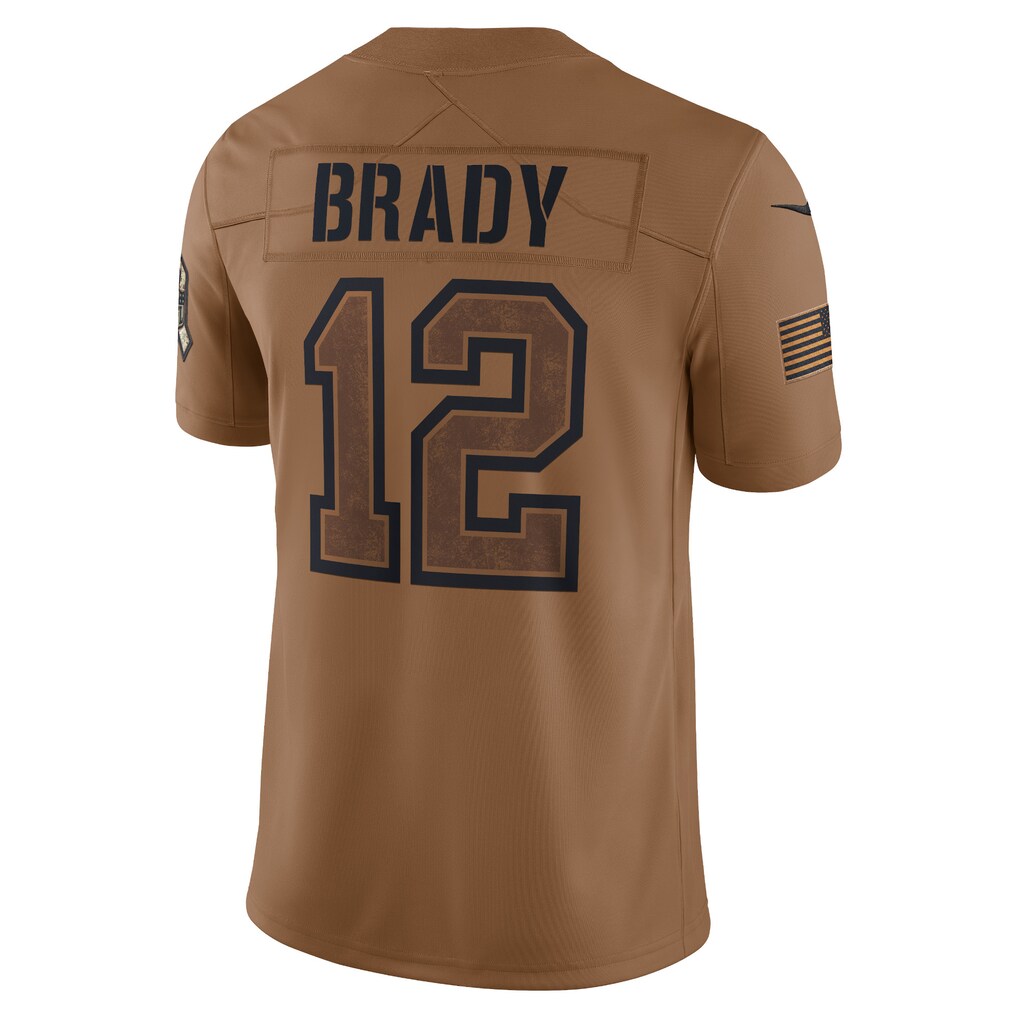 Leino TB.Buccaneers #12 Tom Brady Brown  Salute To Service Limited Jersey
