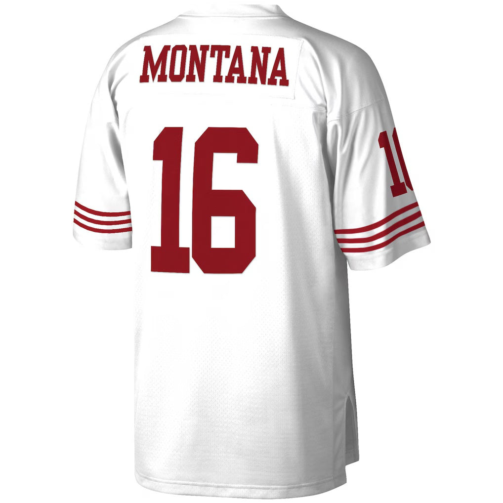 Leino SF.49ers #16 Joe Montana Mitchell & Ness White  Legacy Replica Jersey