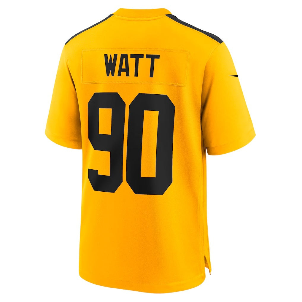 Leino P.Steelers #90 T.J. Watt Gold  Alternate 1933 Throwback Game Jersey