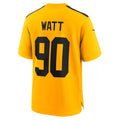 Leino P.Steelers #90 T.J. Watt Gold  Alternate 1933 Throwback Game Jersey