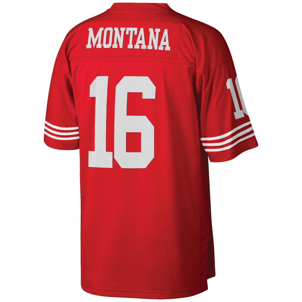 Leino SF.49ers #16 Joe Montana Mitchell & Ness Scarlet  Big & Tall Retired Player Replica Jersey