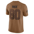 Leino SF.49ers #80 Jerry Rice Brown  Salute To Service Retired Player Limited Jersey