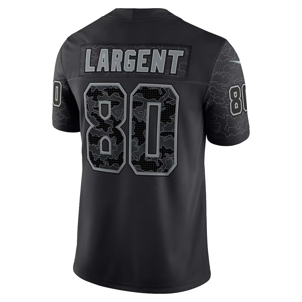 Leino S.Seahawks #80 Steve Largent Black  Retired Player RFLCTV Limited Jersey