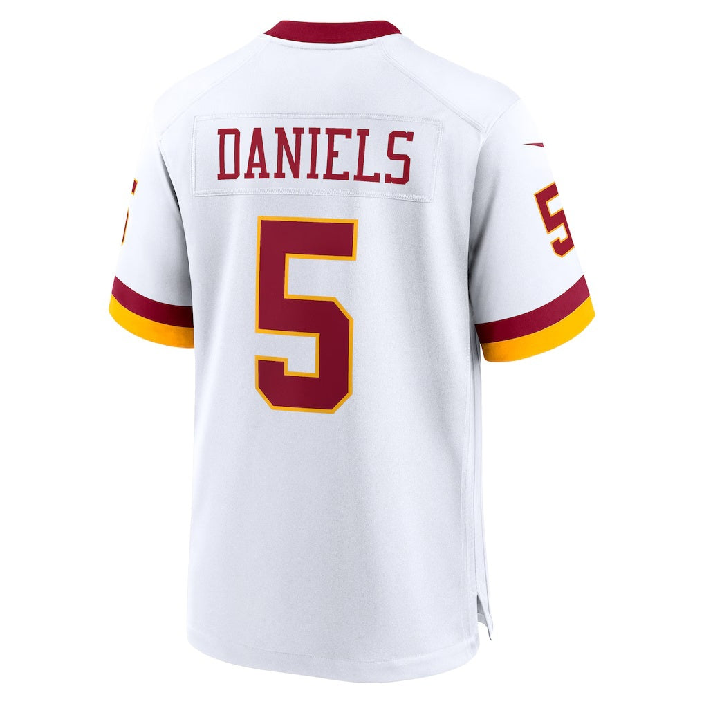 Leino W.Commanders #5 Jayden Daniels White Puhics Game Jersey