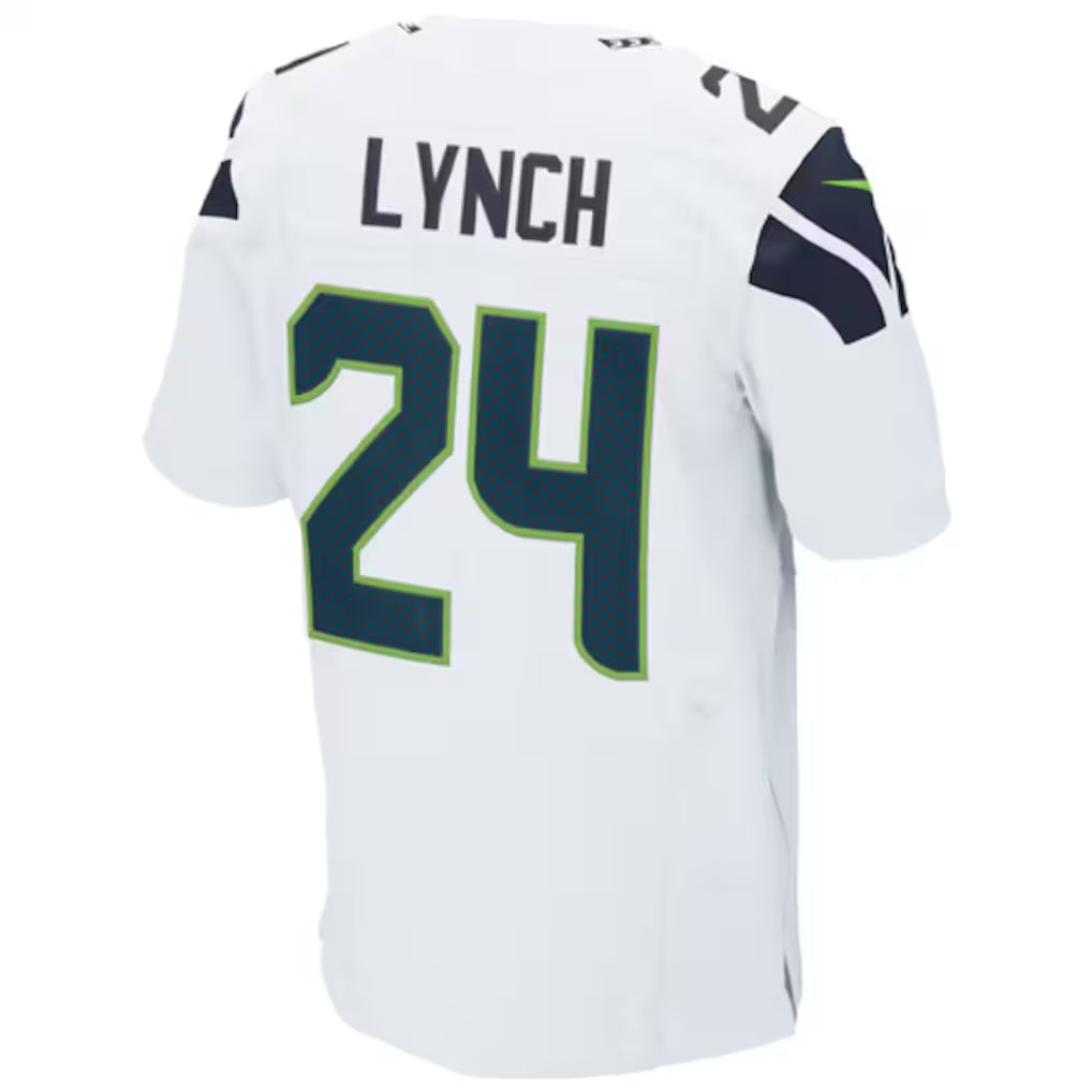 Leino S.Seahawks #24 Marshawn Lynch White  Elite Jersey