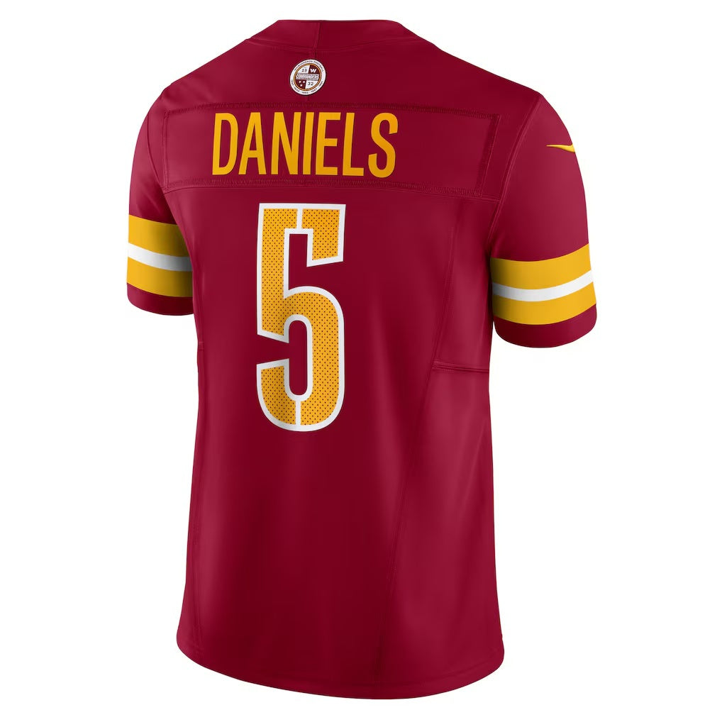 Leino W.Commanders #5 Jayden Daniels Burgundy Puhics Vapor F.U.S.E. Limited Jersey
