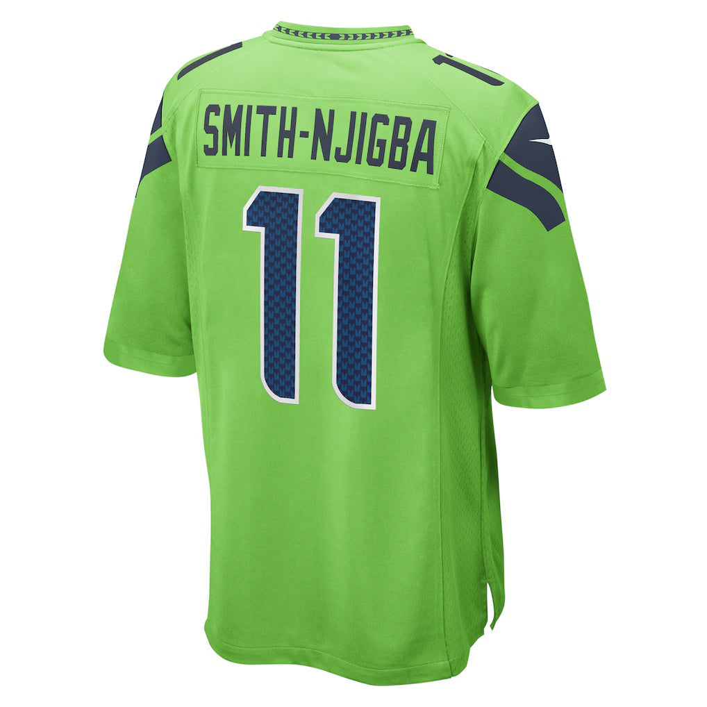 Leino S.Seahawks #11 Jaxon Smith-Njigba Neon Green  Secondary Alternate Game Jersey