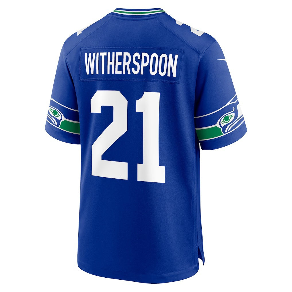 Leino S.Seahawks #21 Devon Witherspoon Royal  Alternate 50th Season Game Jersey
