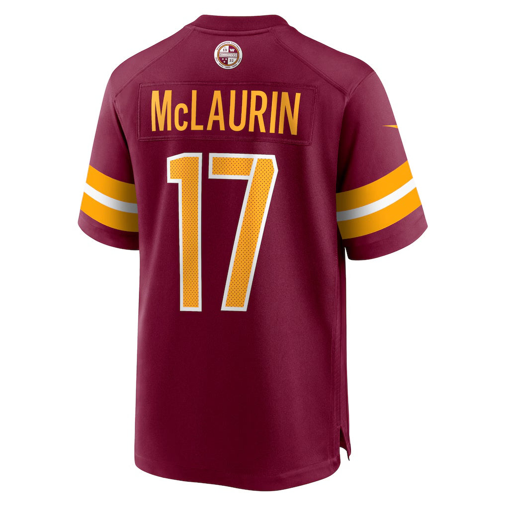 Leino W.Commanders #17 Terry McLaurin Burgundy Puhics Game Jersey 2