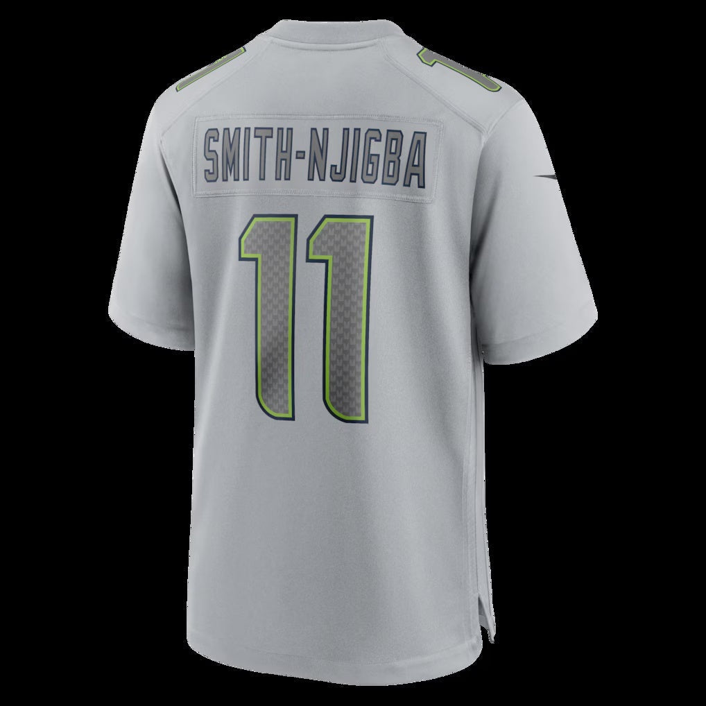 Leino S.Seahawks #11 Jaxon Smith-Njigba Gray  Atmosphere Fashion Game Jersey