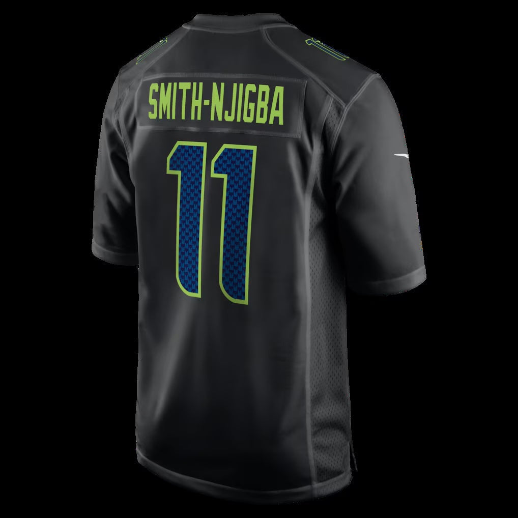 Leino S.Seahawks #11 Jaxon Smith-Njigba Black  Fashion Game Jersey