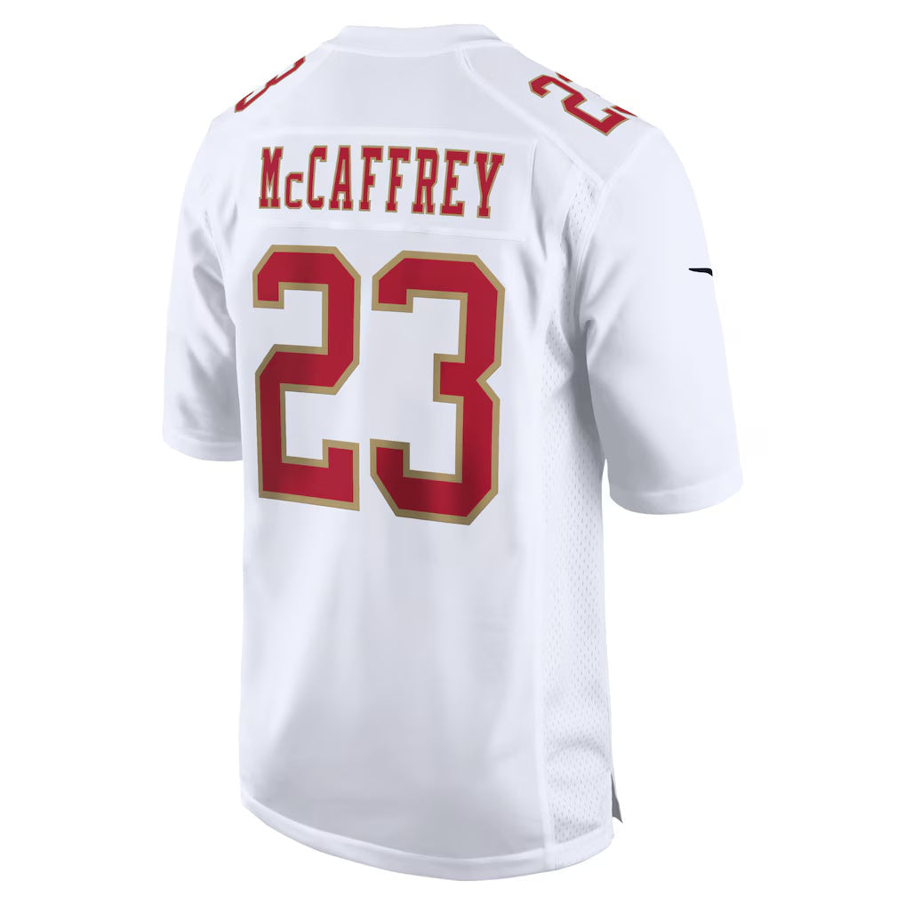 Leino SF.49ers #23 Christian McCaffrey White  Fashion Game Jersey