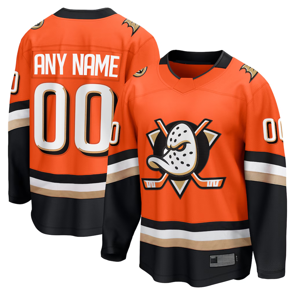 Leino Custom A.Ducks Orange Home Breakaway Jerseys