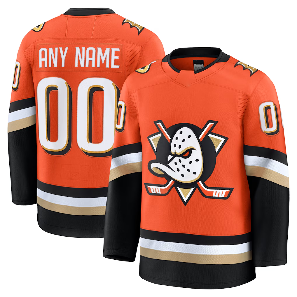 Leino Custom A.Ducks Orange Home Premium Jerseys