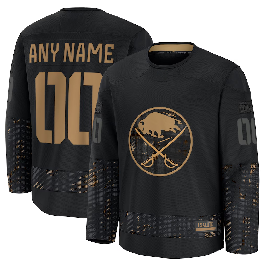 Leino Custom B.Sabres Black 2024 Military Appreciation Practice Stitched Jerseys