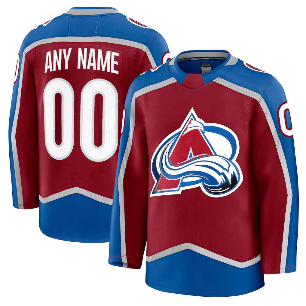 Leino Custom C.Avalanche Burgundy Home Premium Jerseys