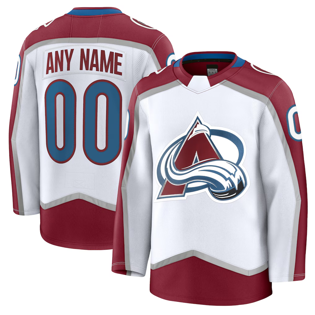 Leino Custom C.Avalanche White Away Premium Jerseys