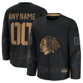 Leino Custom C.Blackhawks Black 2024 Military Appreciation Practice Jerseys