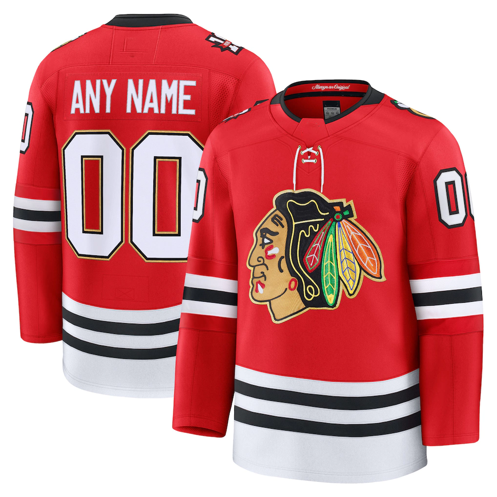 Leino Custom C.Blackhawks Red Centennial Premium Jerseys