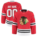 Leino Custom C.Blackhawks Red Home Authentic Pro Jerseys