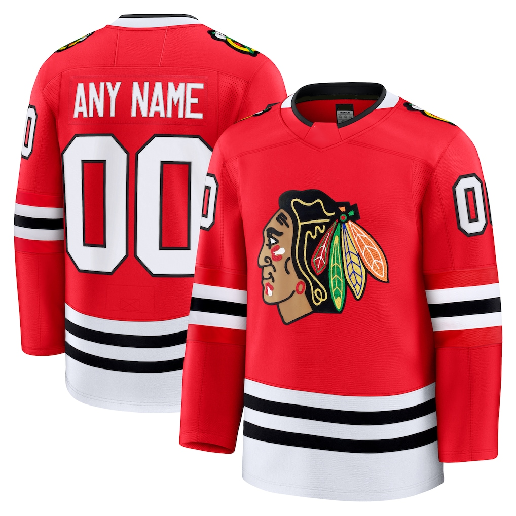 Leino Custom C.Blackhawks Red Home Premium Jerseys