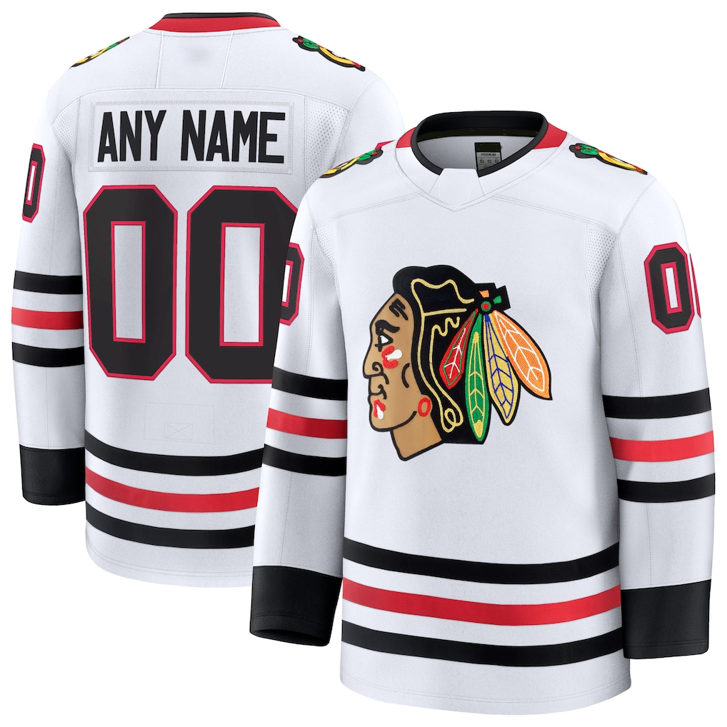 Leino Custom C.Blackhawks White Away Premium Jerseys