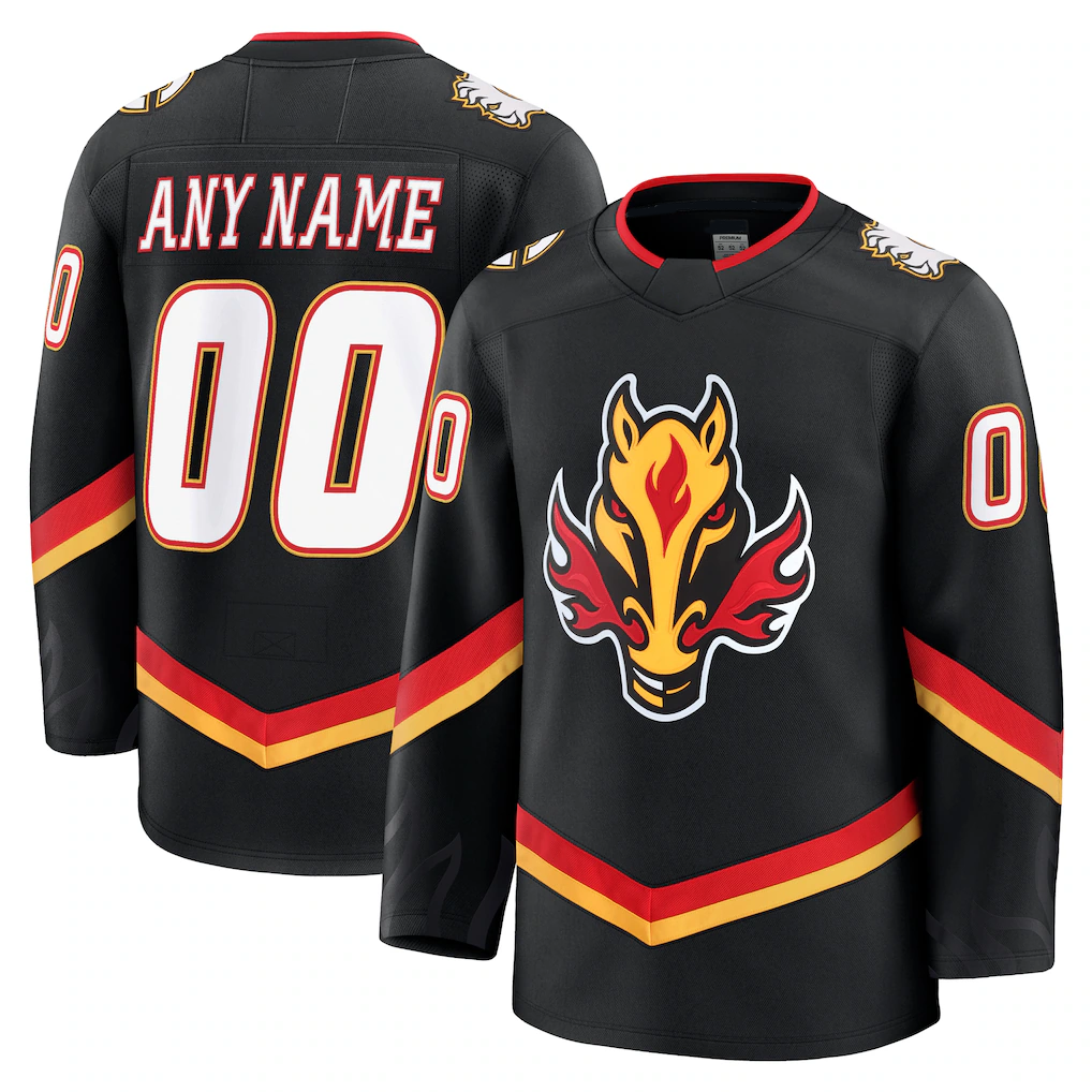 Leino Custom C.Flames Black Alternate Premium Jerseys