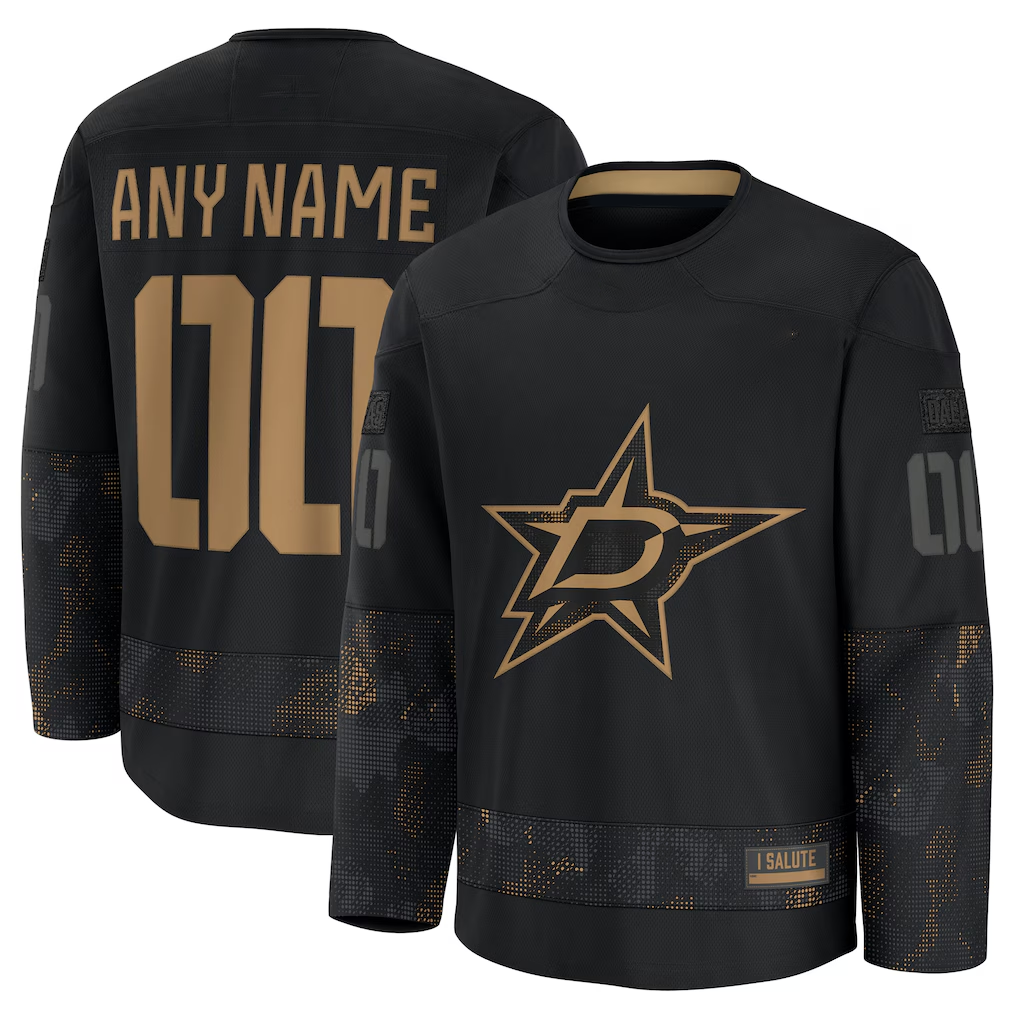 Leino Custom D.Stars Black 2024 Military Appreciation Practice Jerseys