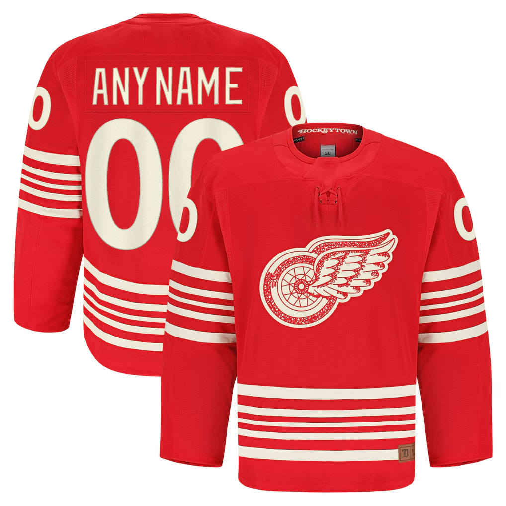 Leino Custom DR.Wings Red Anniversary Authentic Pro Jerseys