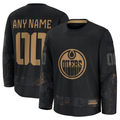 Leino Custom E.Oilers Black 2024 Military Appreciation Practice Jerseys