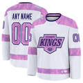 Leino Custom LA.Kings White 2024 Hockey Fights Cancer Practice Jerseys