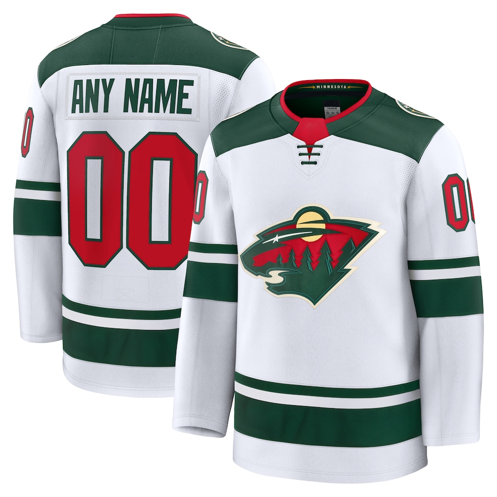 Leino Custom M.Wild White Away Premium Jerseys