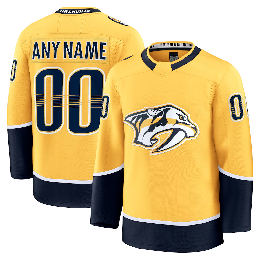 Leino Custom N.Predators Gold Home Premium Jerseys