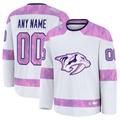 Leino Custom N.Predators White 2024 Hockey Fights Cancer Practice Jerseys