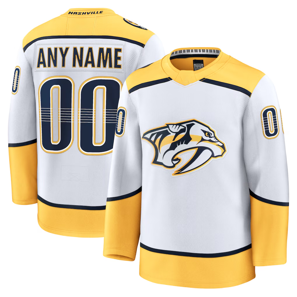 Leino Custom N.Predators White Away Premium Jerseys