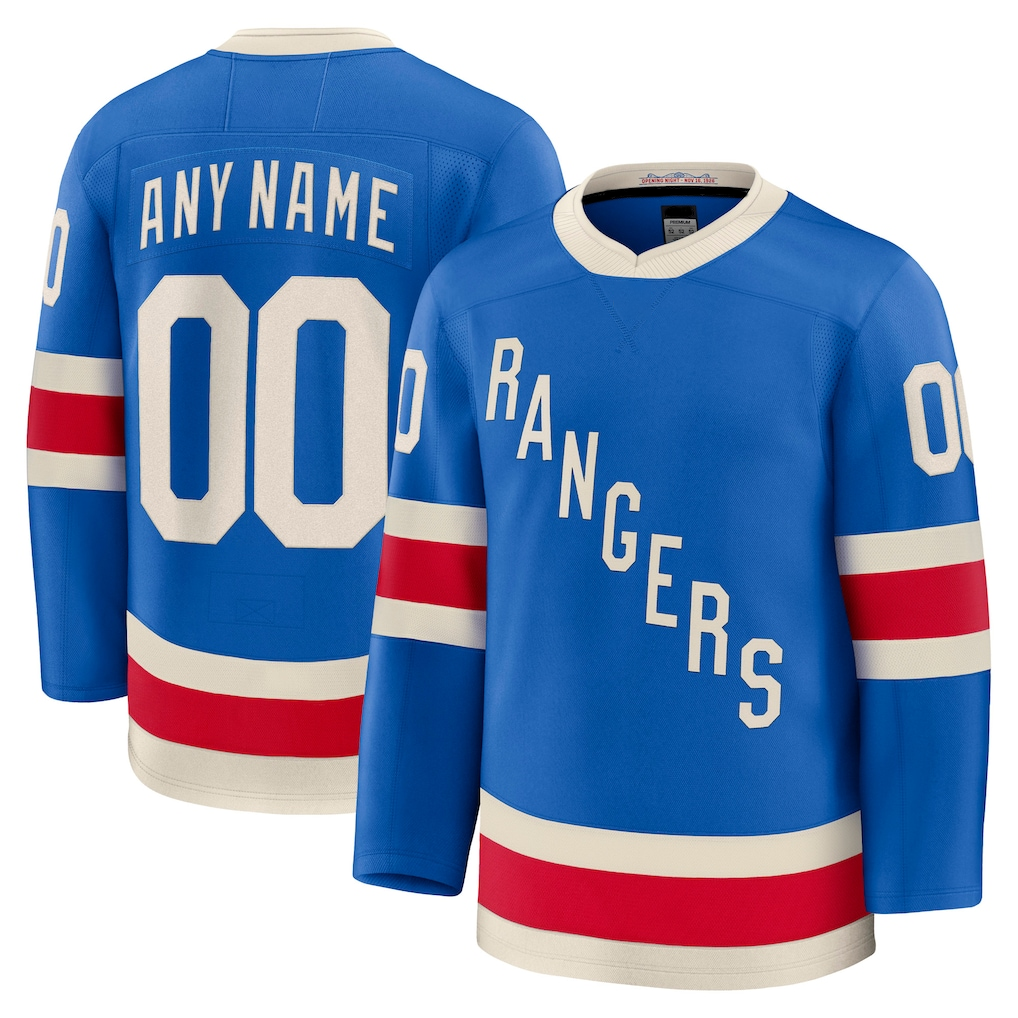 Leino Custom NY.Rangers Blue Centennial Premium Jerseys