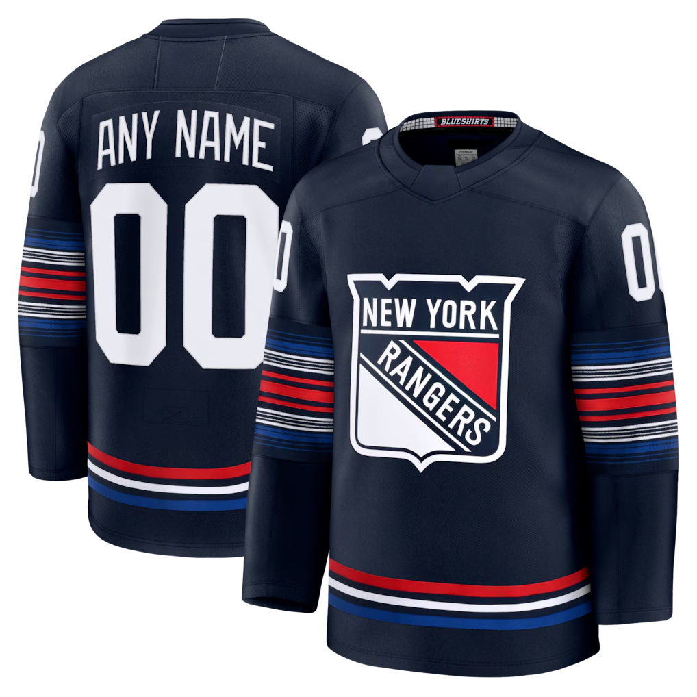 Leino Custom NY.Rangers Navy Alternate Premium Jerseys