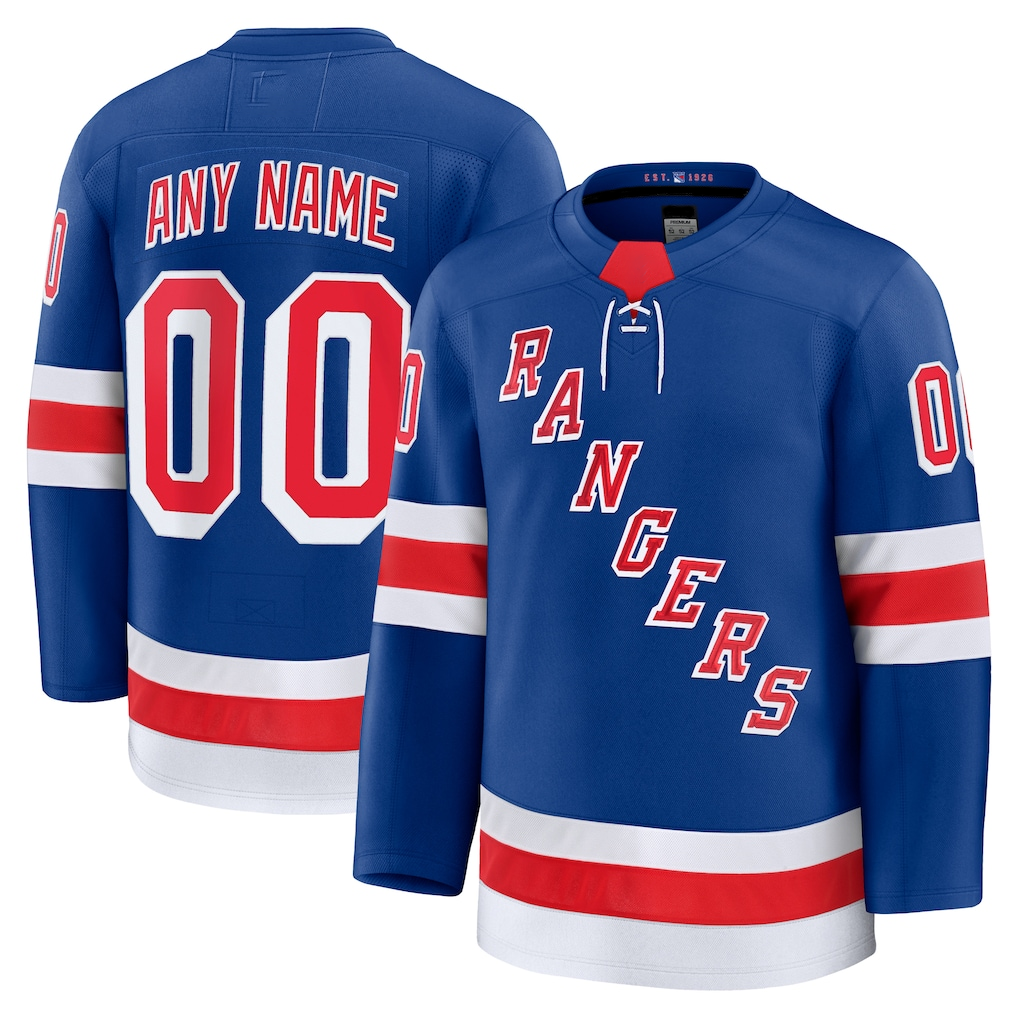 Leino Custom NY.Rangers Royal Home Premium Jerseys
