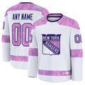 Leino Custom NY.Rangers White 2024 Hockey Fights Cancer Practice Jerseys