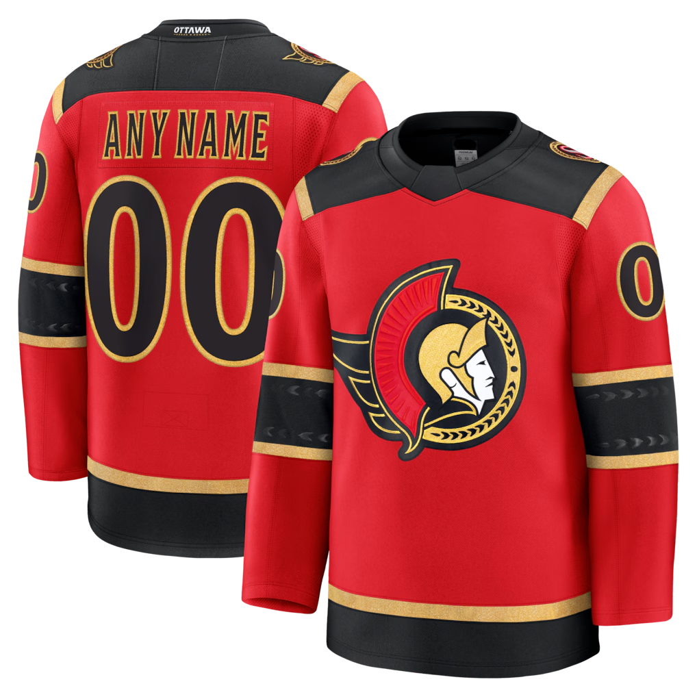 Leino Custom O.Senators Red Alternate Premium Jerseys