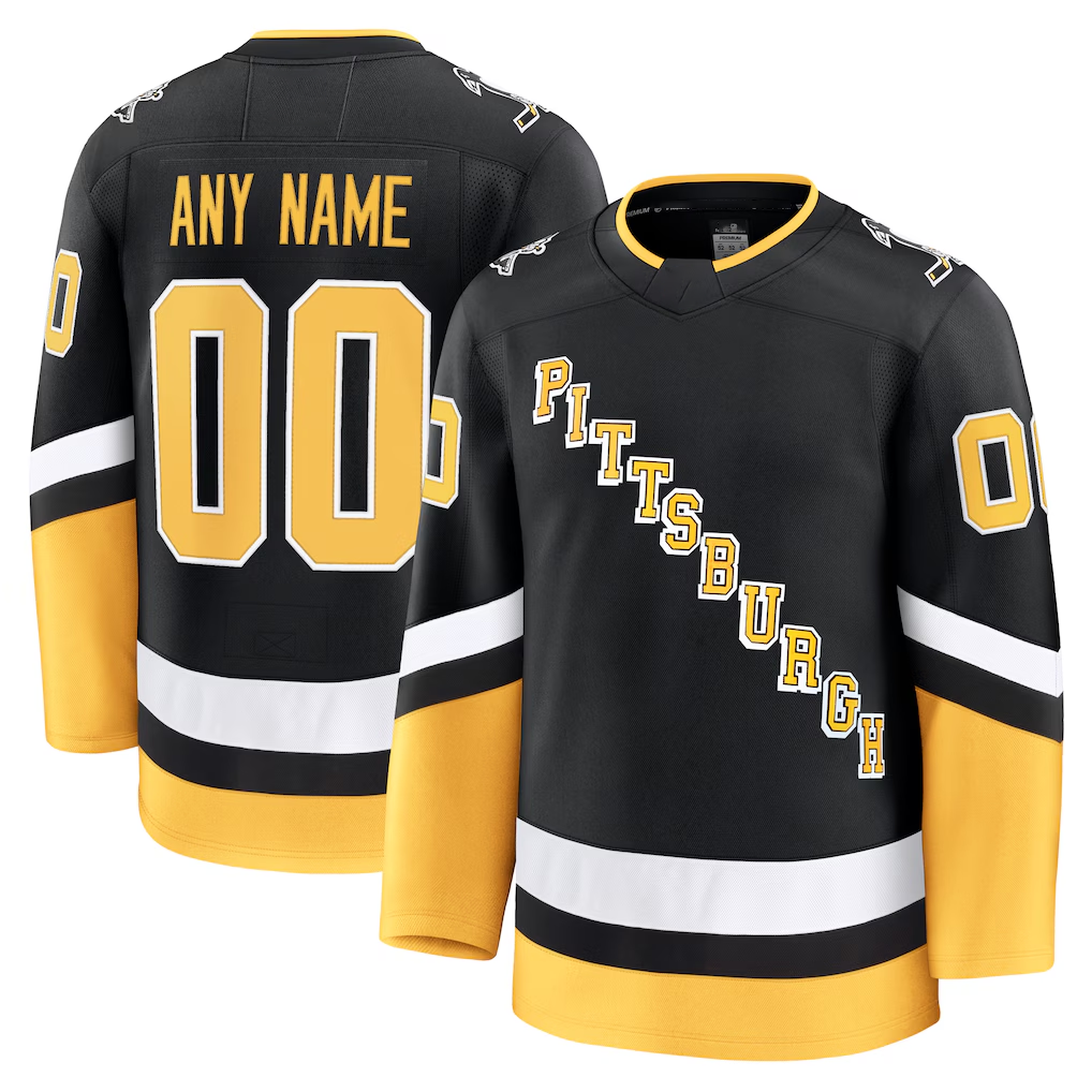 Leino Custom P.Penguins Black Alternate Premium Jerseys